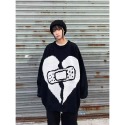 『癮品流行』情侶套裝 粗線毛衣男【M-2XL】秋冬新款拼色條紋毛衣男女同款 日系復古寬松圓領針織衫韓版潮牌上衣-規格圖9