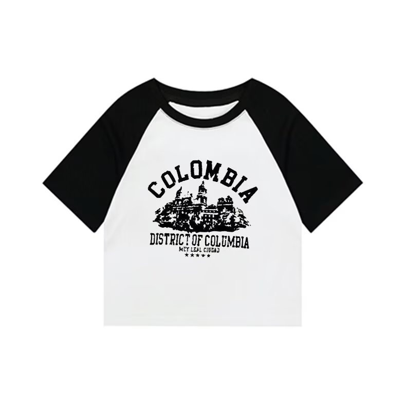 『癮品流行』 黑白 撞色 修身潮流上衣 百搭時尚 短袖女生 T恤女 2023新款 薄款歐貨設計 純棉上衣-細節圖4