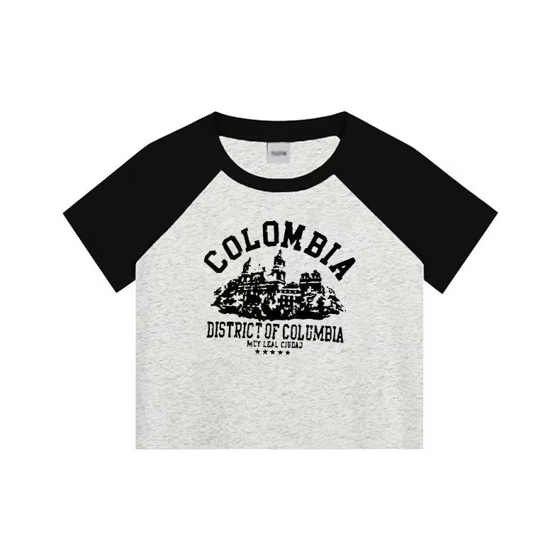 『癮品流行』 黑白 撞色 修身潮流上衣 百搭時尚 短袖女生 T恤女 2023新款 薄款歐貨設計 純棉上衣-細節圖5