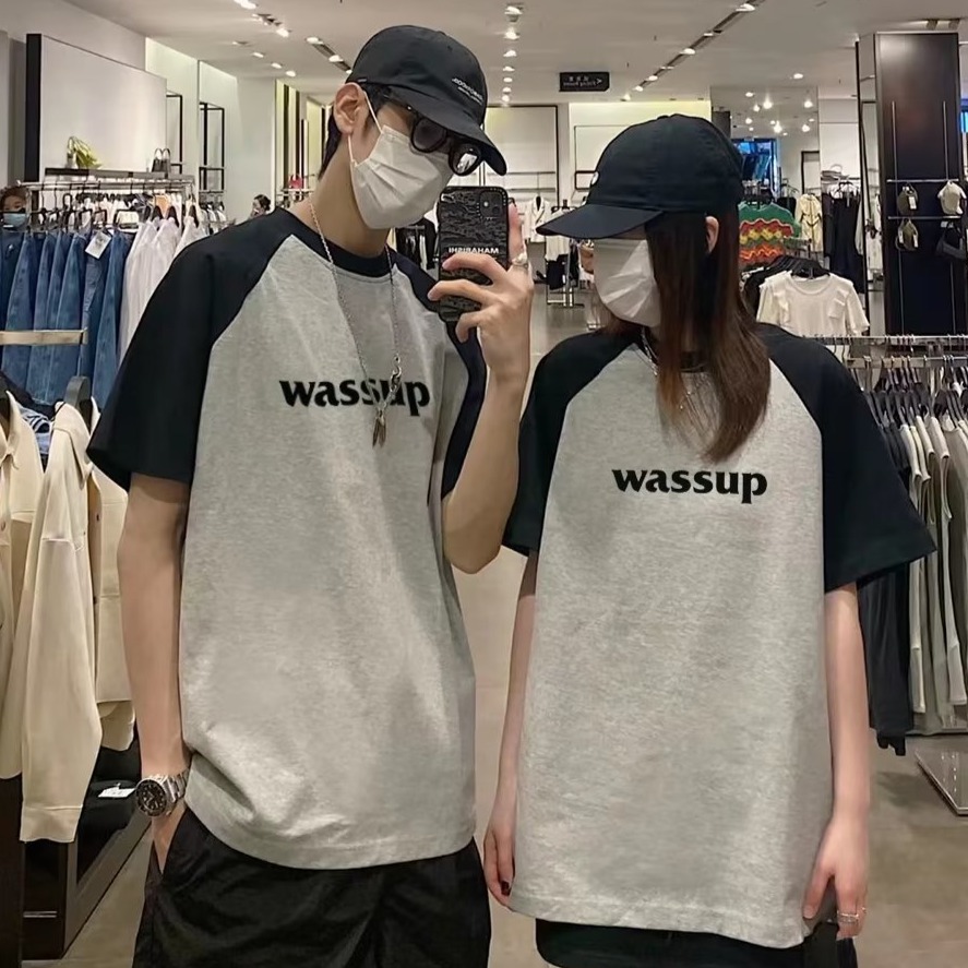 『癮品流行』T恤女 短袖上衣 短袖T恤 短袖 2023新款 設計感簡約拚接撞色 寬鬆顯瘦 圓領上衣女ins情侶裝-細節圖5