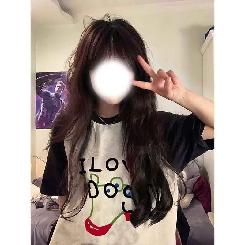 『癮品流行』純棉100% oversize  短袖T恤女 寬鬆上衣 寬鬆上衣 字母印花 韓版衣服 短袖上衣女-細節圖4