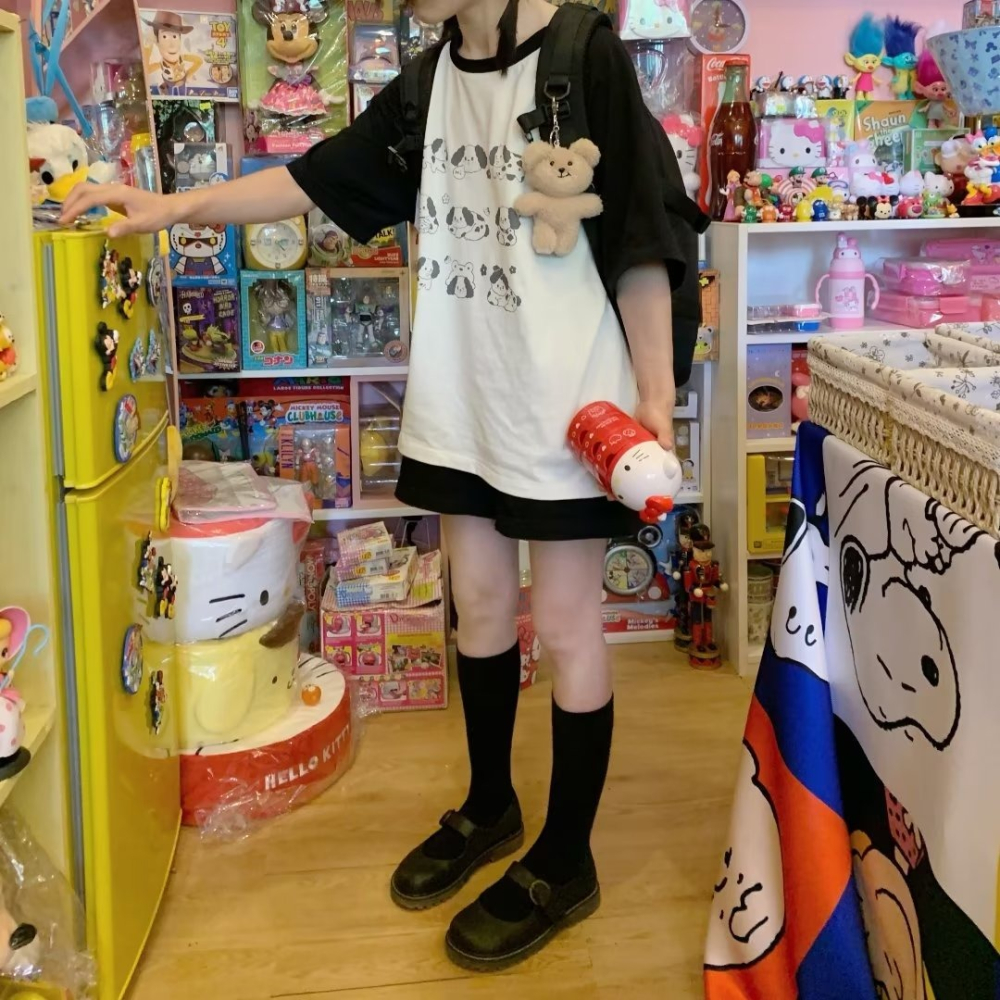 『癮品流行』女裝 短袖T恤女 女裝 流行女裝 寬鬆t恤 寬鬆短袖 休閒服圓領t恤女 學生服 印花 韓版-細節圖4