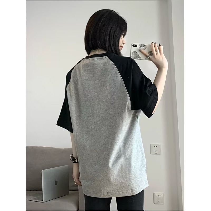 『癮品流行』100%純棉 t恤 短袖 字母 印花 美式復古 正肩 oversize 打底衫 ins 風衣服 原宿風上衣-細節圖5