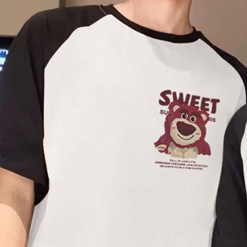 『癮品流行』純棉 t恤 短袖上衣 設計感上衣 寬鬆上衣 oversize 草莓印花 t恤 白色上衣 情侶款 短袖衣服-細節圖4