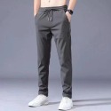 『癮品流行』台灣出貨冰絲褲子 M-5XL 黑色褲子 加絨休閒褲 寬鬆 直筒 夏天 薄款 速乾長褲 運動褲 男生休閒長褲-規格圖7
