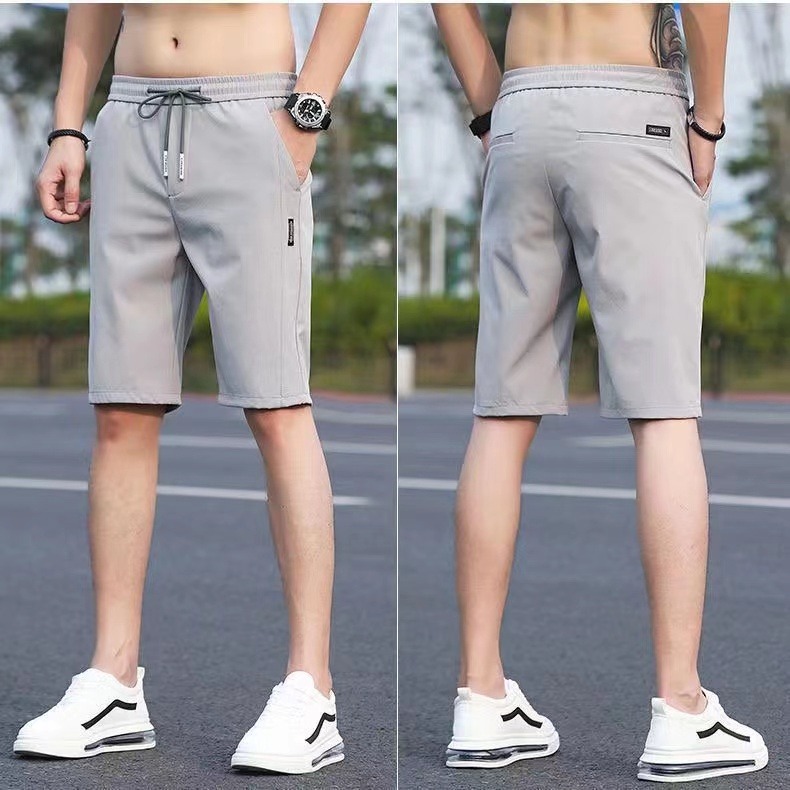 『癮品流行』 素面冰絲短褲 薄款褲 男生休閒短褲 運動涼感短褲男 直筒短褲 正韓短褲 黑短褲 男生短褲 顯瘦短褲-細節圖8