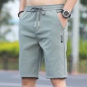 『癮品流行』 素面冰絲短褲 薄款褲 男生休閒短褲 運動涼感短褲男 直筒短褲 正韓短褲 黑短褲 男生短褲 顯瘦短褲-規格圖8