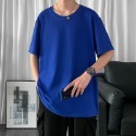『癮品流行』8XL oversize短袖上衣 基本款素T男五分袖T恤 多巴胺衣服 休閒落肩寬鬆衣服女 情侶裝大尺碼-規格圖8