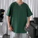 『癮品流行』8XL oversize短袖上衣 基本款素T男五分袖T恤 多巴胺衣服 休閒落肩寬鬆衣服女 情侶裝大尺碼-規格圖8
