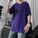 『癮品流行』8XL oversize短袖上衣 基本款素T男五分袖T恤 多巴胺衣服 休閒落肩寬鬆衣服女 情侶裝大尺碼-規格圖8