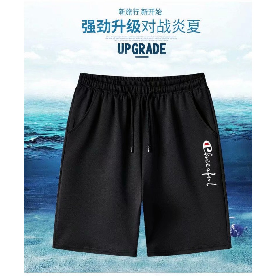 『癮品流行』冰絲短褲 彈力褲子 運動短褲 男生工作短褲黑色短褲 休閒短褲 沙灘短褲男 休閒大尺碼短褲跑步短褲男生五分褲-細節圖4