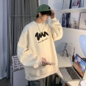 『癮品流行』長袖上衣男 大學T 寬鬆百搭 圓領衛衣男士新款春秋潮牌ins休閑長袖上衣寬松大碼套頭無帽外套-規格圖7