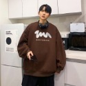 『癮品流行』長袖上衣男 大學T 寬鬆百搭 圓領衛衣男士新款春秋潮牌ins休閑長袖上衣寬松大碼套頭無帽外套-規格圖7