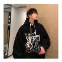 『癮品流行』美式復古hiphop連帽衛衣男 連帽帽T 長袖帽T 潮牌衛衣 連帽T 卡通印花情侶衛衣春秋款-規格圖5