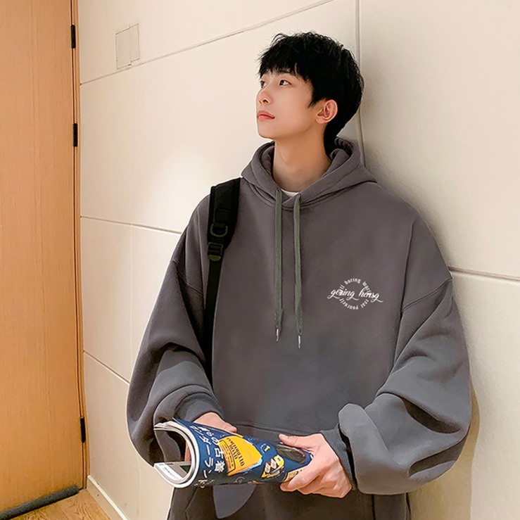 『癮品流行』連帽衛衣男 Oversize印花衛衣男 秋冬新款 帽t 大學t 潮牌男生衣服大尺碼長袖上衣男-細節圖3