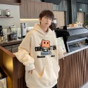 『癮品流行』春季衛衣男韓版潮流學生寬松 連帽 套  頭薄款ins外套 男士潮牌春秋款卡通印花潮流休閒上衣-規格圖9