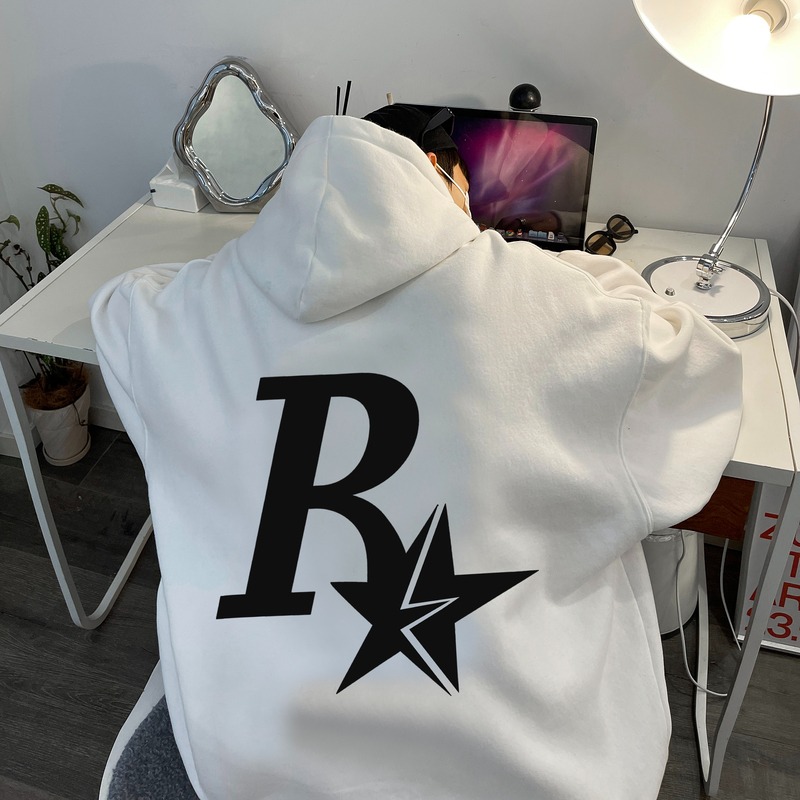 『癮品流行』刷毛帽t 連帽衛衣 帽T 大學T 男生長袖上衣 連帽刷毛字母印花大學T 大尺碼 長袖帽T 情侶裝 衛衣男-細節圖3