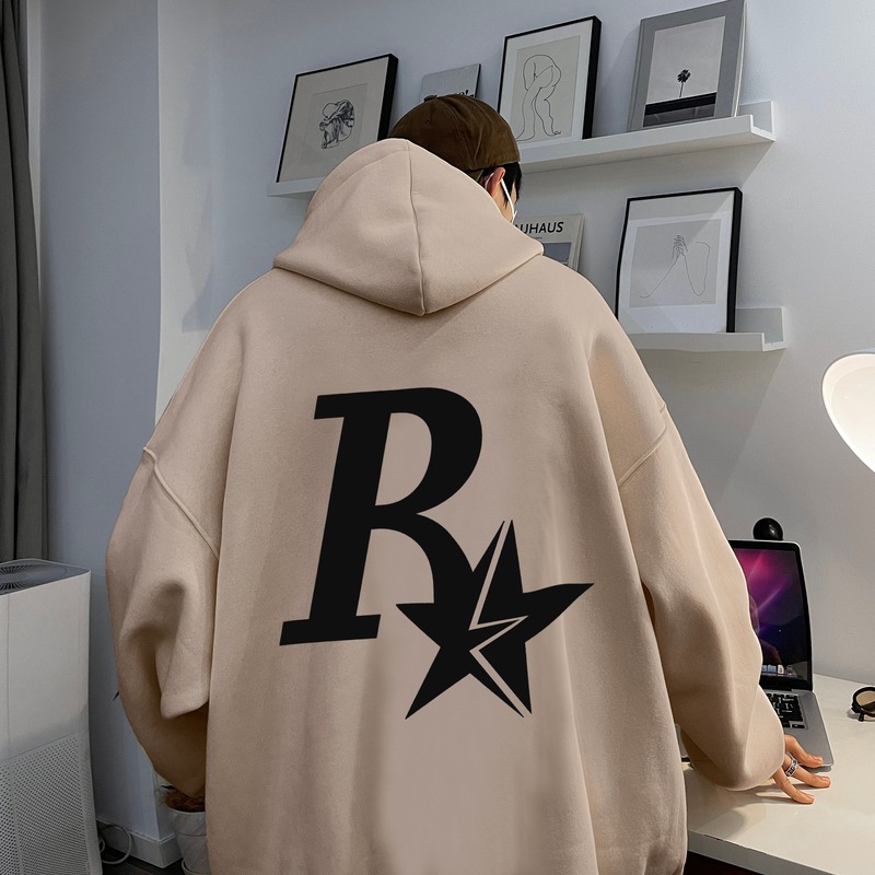 『癮品流行』刷毛帽t 連帽衛衣 帽T 大學T 男生長袖上衣 連帽刷毛字母印花大學T 大尺碼 長袖帽T 情侶裝 衛衣男-細節圖5