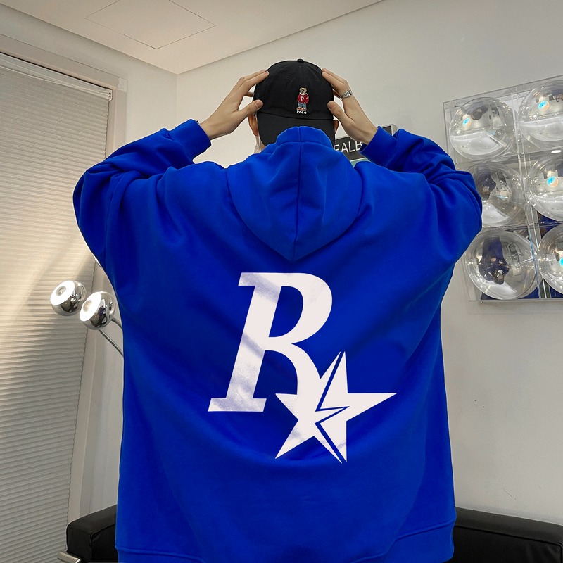 『癮品流行』刷毛帽t 連帽衛衣 帽T 大學T 男生長袖上衣 連帽刷毛字母印花大學T 大尺碼 長袖帽T 情侶裝 衛衣男-細節圖6