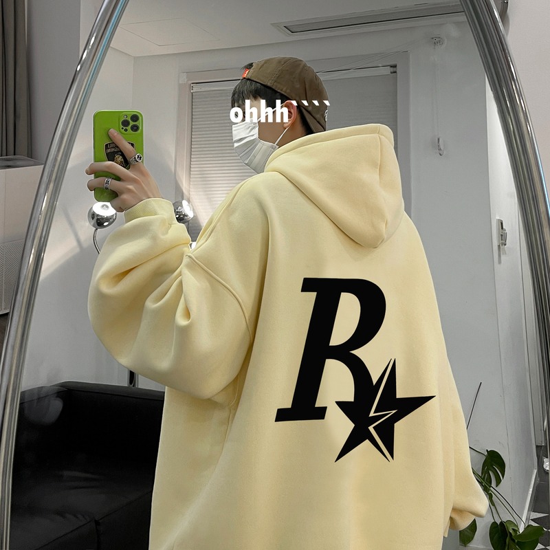 『癮品流行』刷毛帽t 連帽衛衣 帽T 大學T 男生長袖上衣 連帽刷毛字母印花大學T 大尺碼 長袖帽T 情侶裝 衛衣男-細節圖7