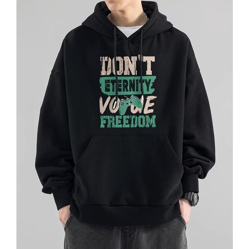 『癮品流行』大碼帽T 港風休閒衛衣男潮牌ins嘻哈美式高街連帽套頭秋常規款 新款大學T 休閒寬鬆衛衣百搭-細節圖3