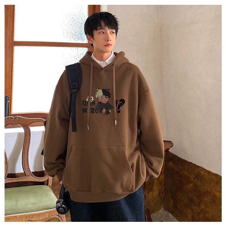 『癮品流行』連帽衛衣男 大學T 長袖帽T 帽t 連帽衛衣 卡通 印花 可愛 男女同款 美式寬松百搭休閑上衣ins-細節圖4