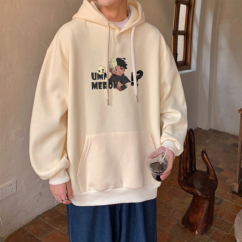 『癮品流行』連帽衛衣男 大學T 長袖帽T 帽t 連帽衛衣 卡通 印花 可愛 男女同款 美式寬松百搭休閑上衣ins-細節圖7