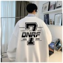 『癮品流行』潮流印花大學T 加絨款衛衣情侶T恤男潮流帥氣百搭圓領上衣服運動寬鬆長袖 大學T-規格圖8