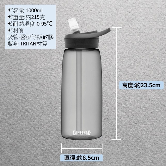 美國 Camelbak eddy+ 1000ml 多水吸管水瓶 吸管水瓶 運動水瓶 水壺-細節圖3