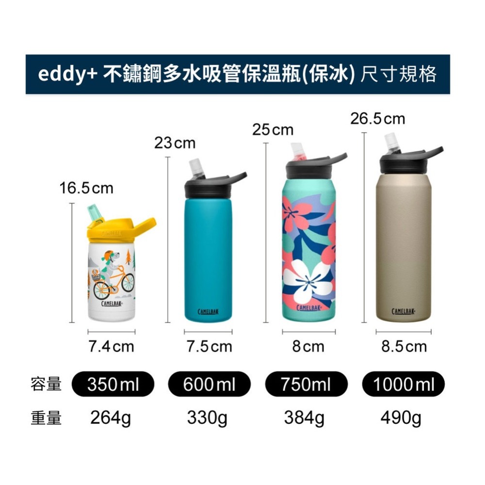 美國 Camelbak eddy+ 750ml 不鏽鋼多水吸管保冰 保溫瓶 保溫 水壺-細節圖4