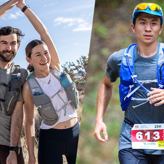 Camelbak Trail Run 7 越野水袋背心 (附0.5L軟水瓶2個) 藍橘 水袋 背心 馬拉松 登山-細節圖4