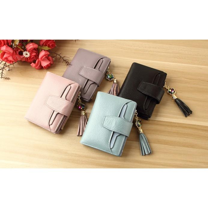 多卡位大容量真皮流蘇女短錢包-細節圖2