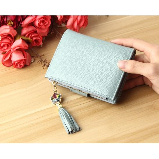 多卡位大容量真皮流蘇女短錢包-細節圖3