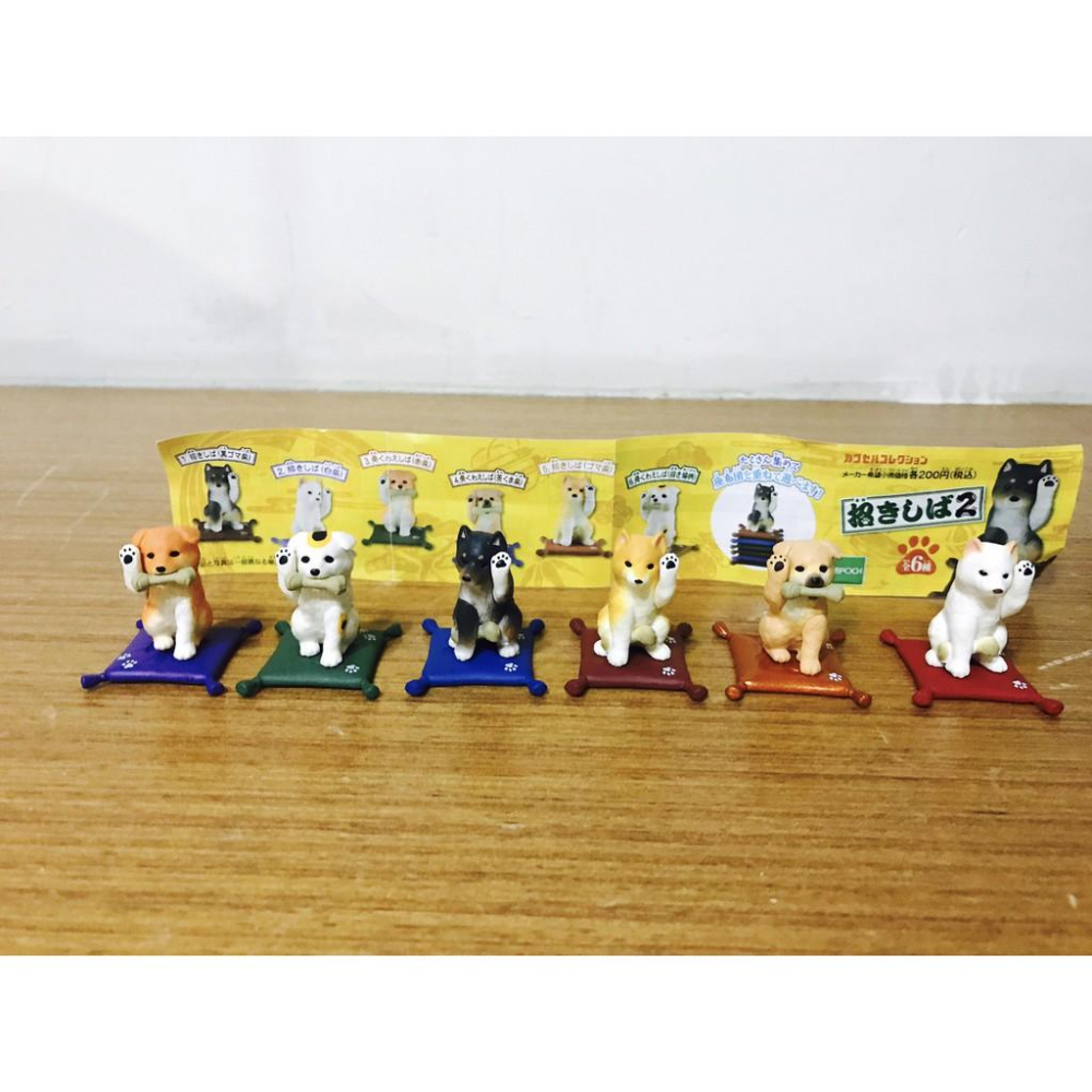 (六隻）正版扭蛋玩具 招財招福柴犬桌面擺件 現貨-細節圖2