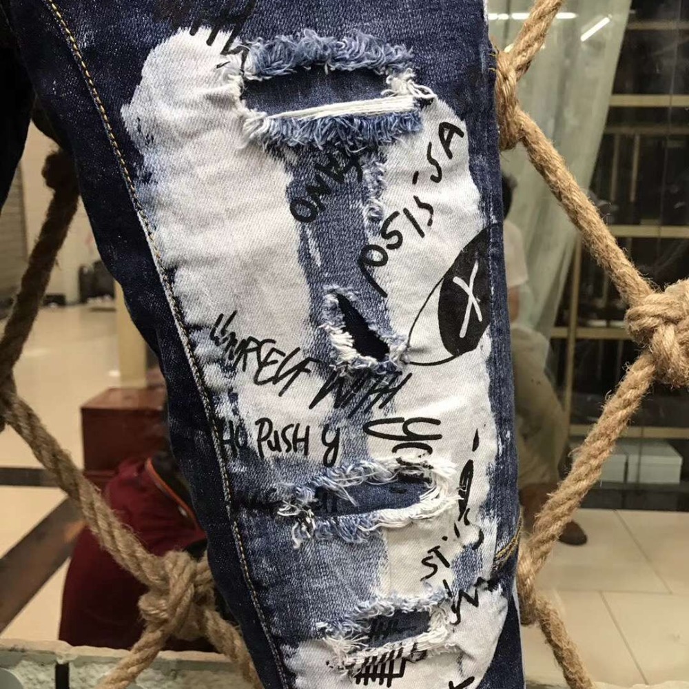 D2牛仔褲韓版收身型休閒修身顯瘦小錐腳版型D2牛仔褲長褲修身百搭窄版牛仔褲男生牛仔褲-細節圖5