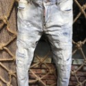 D2牛仔褲淺色d2長褲百搭休閒d2牛仔褲新款D2男士刷破修身d2牛仔褲男歐美風復古男士潮流d2牛仔長褲-規格圖9