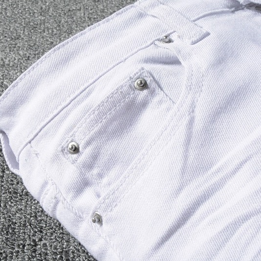 AMIRI牛仔褲高街男生時尚潮牌白色破洞補丁牛仔褲男青年彈力修身AMIRI小腳褲褲子-細節圖3