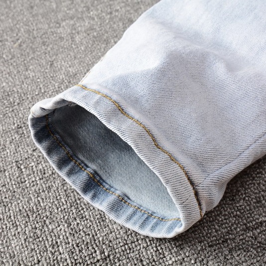 【新款】AMIRI牛仔褲牛仔長褲淺色修身牛仔長褲小腳褲男生牛仔長褲AMIRI男士牛仔褲-細節圖6