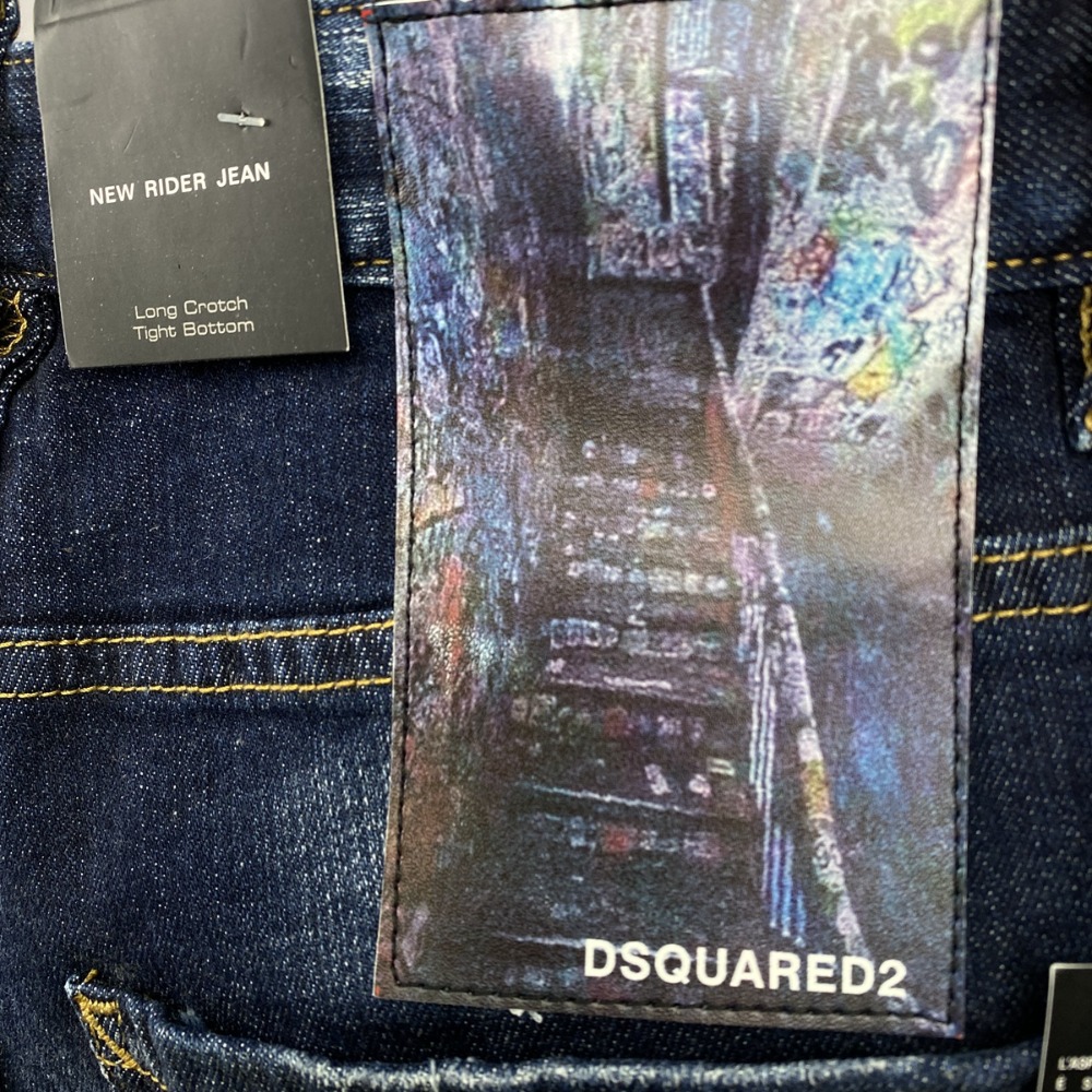 【新款】D2牛仔褲男士夏季新款牛仔短褲修身牛仔短褲破洞褲刀割牛仔褲男士短褲藍色牛仔褲短褲潮流牛仔短褲-細節圖8