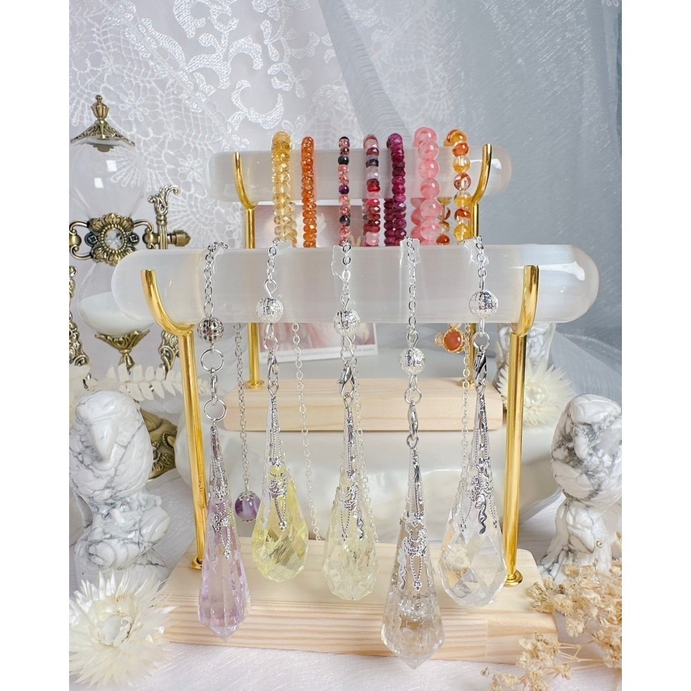 含架子整組 透石膏消磁淨化架 現貨 透石膏水晶手鍊收納架 淨化神器 透石膏棒+展示架 特粗升級版 淨化接觸面大-細節圖2