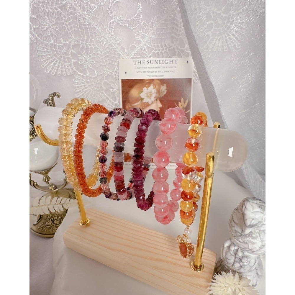 含架子整組 透石膏消磁淨化架 現貨 透石膏水晶手鍊收納架 淨化神器 透石膏棒+展示架 特粗升級版 淨化接觸面大-細節圖3