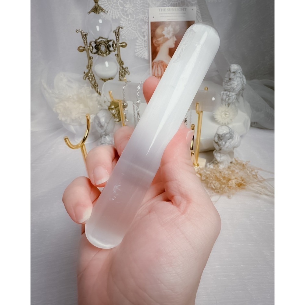 含架子整組 透石膏消磁淨化架 現貨 透石膏水晶手鍊收納架 淨化神器 透石膏棒+展示架 特粗升級版 淨化接觸面大-細節圖8