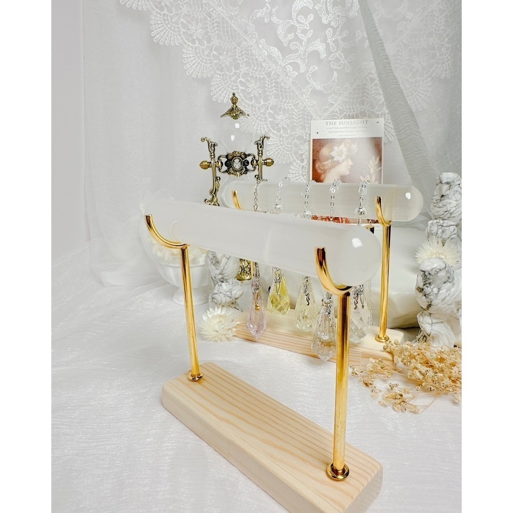 含架子整組 透石膏消磁淨化架 現貨 透石膏水晶手鍊收納架 淨化神器 透石膏棒+展示架 特粗升級版 淨化接觸面大-規格圖8