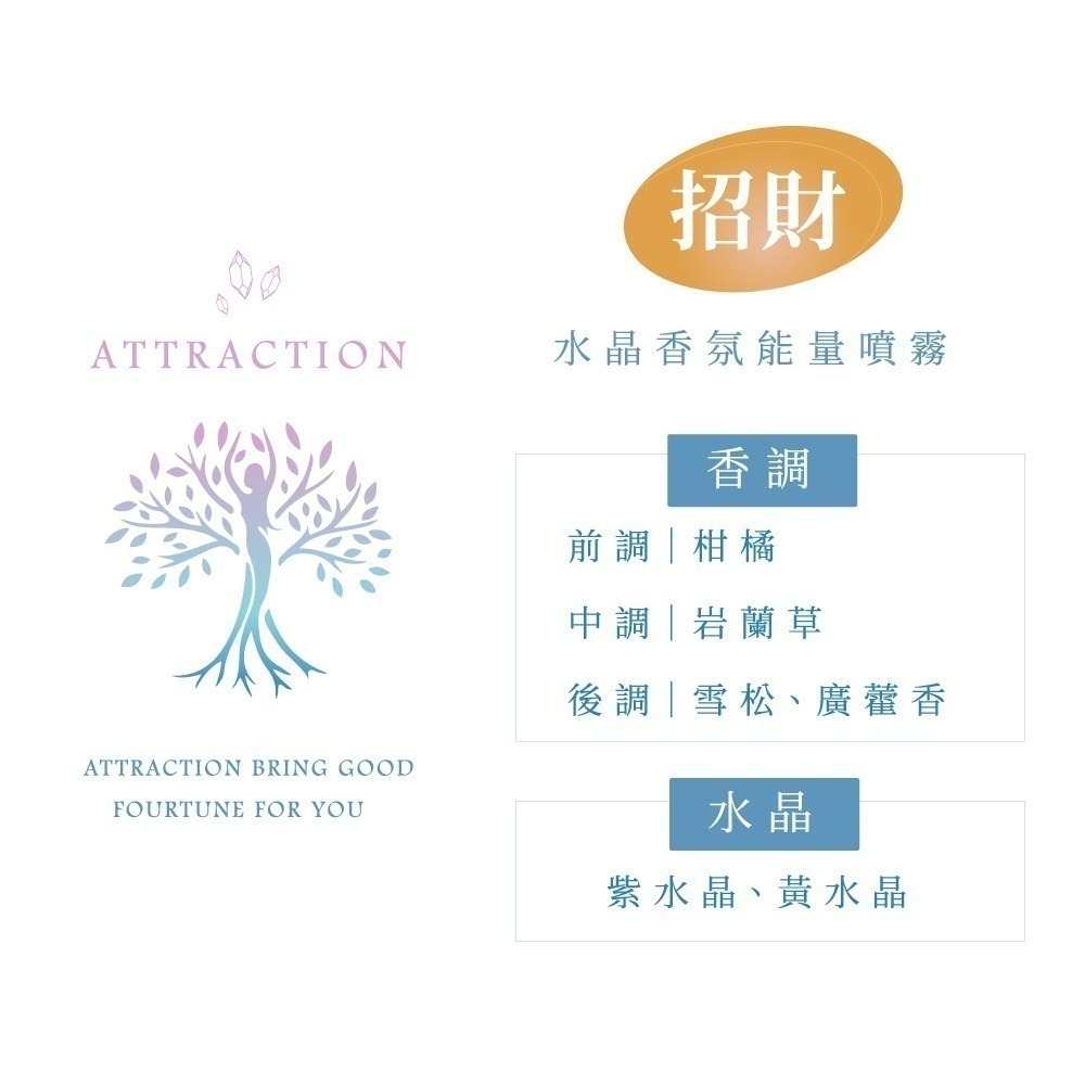 招財噴霧 Attraction 香水級 水晶香氛能量噴霧 事業招財 招正財偏財 財富豐盛 調香師×水晶療癒師研發-細節圖4
