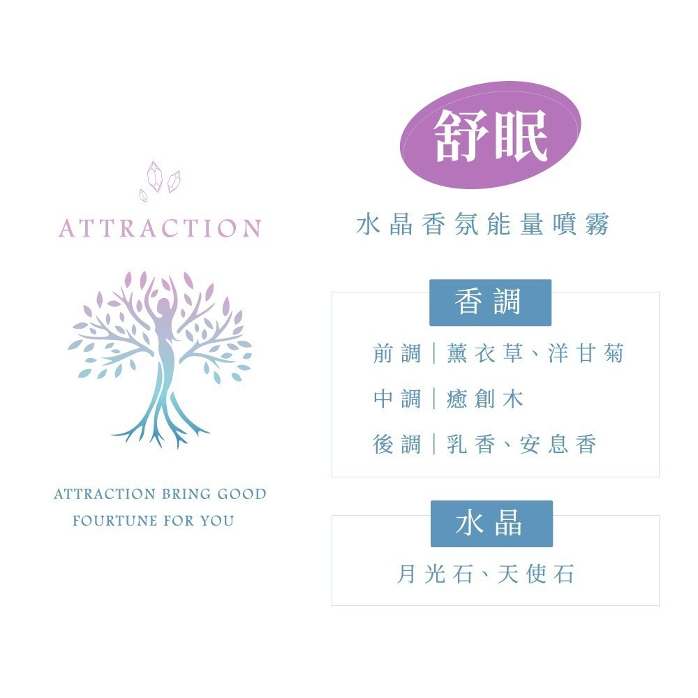 舒眠噴霧 Attraction 香水級 水晶香氛能量噴霧 釋放壓力 舒緩焦慮 失眠多夢睡不好 調香師×水晶療癒師研發-細節圖4