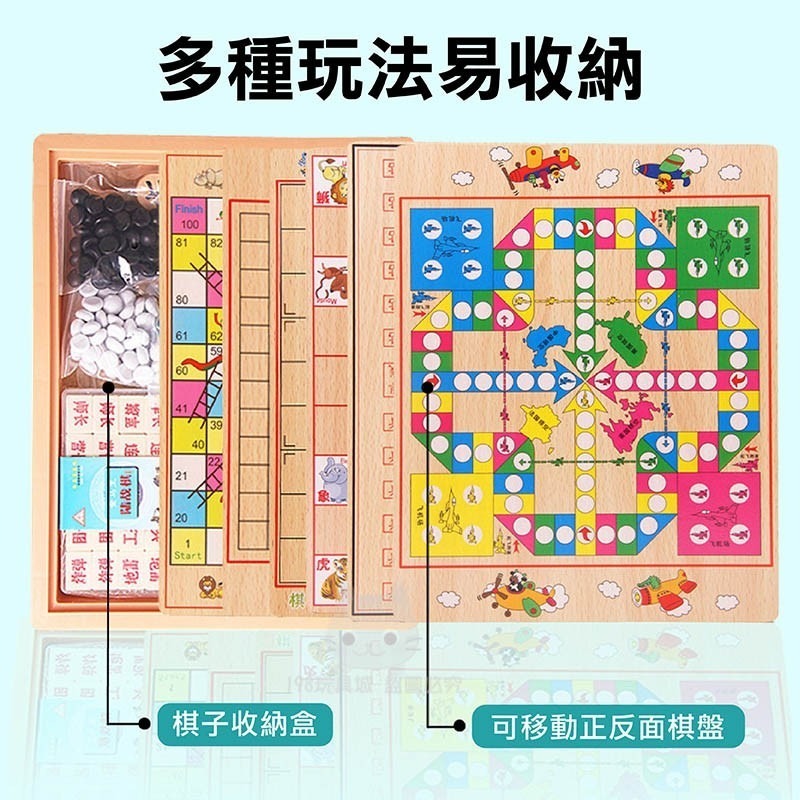 多合一棋盤 九合一 五子棋 象棋 跳棋 飛行棋 暗棋  鬥獸棋 西瓜棋 🔥台灣現貨🔥 😽198玩具城😽 W153-細節圖7