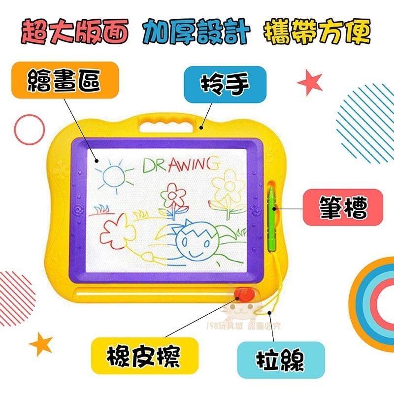 兒童畫板 磁性畫板 大畫板 兒童彩色大畫板 彩色磁性畫板 兒童手寫板 🔥台灣現貨🔥 😽198玩具城😽 W191-細節圖6