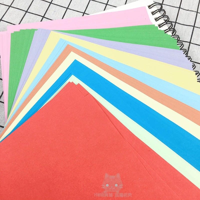 彩色紙 色紙 兒童色紙 兒童摺紙 紙鶴摺紙 勞作色紙 教學用色紙 單色色紙 🔥台灣現貨🔥 198玩具城 W1250-細節圖7