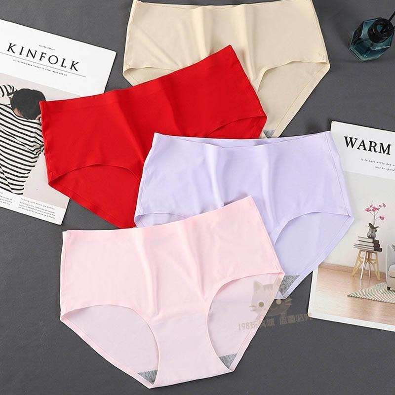 內褲 冰絲內褲 涼感內褲 無痕內褲 女用內褲 素色內褲 女性內褲 三角褲 🔥台灣現貨🔥 😽198玩具城😽 W1500-細節圖9