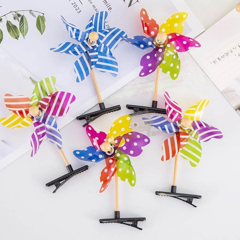 兒童風車髮夾 風車髮夾 風車 髮夾 小風車髮夾 幼兒園髮夾 女童髮夾 兒童髮夾 🔥台灣現貨🔥 😽198玩具城 W1563-細節圖7